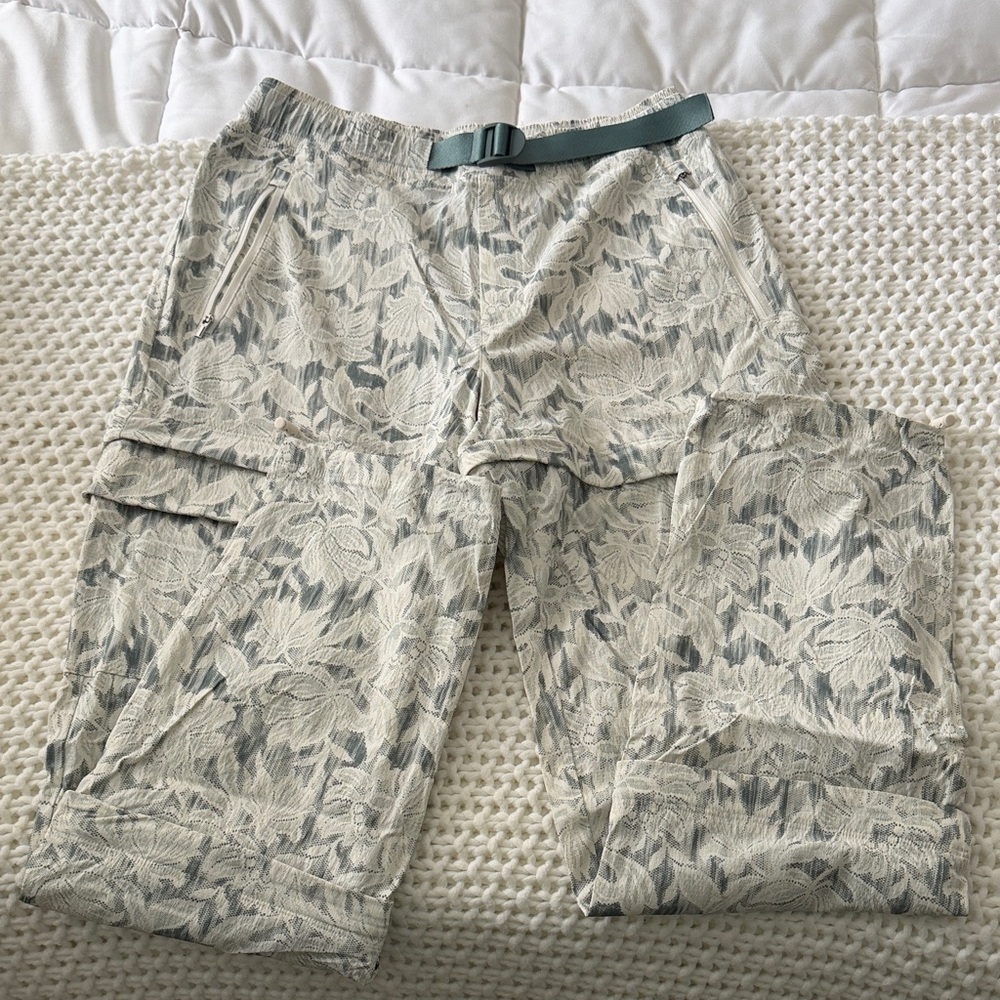 Athleta Cream and blue Cargo Pants